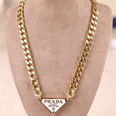 prada necklace triangle silver|gold prada necklace dupe.